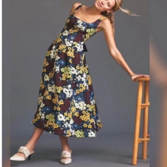 Anthropologie Dresses & Skirts - Anthropologie - Maeve Marigold floral dandelions Midi Dress size 0